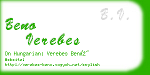 beno verebes business card